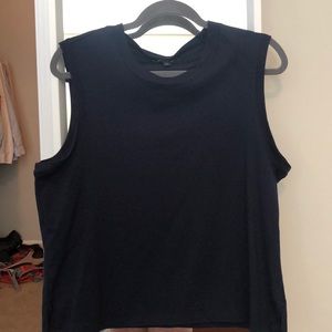 Navy Sleeveless Tee Banana Republic
